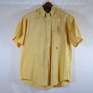 Tommy Hilfiger Mens Yellow Short Sleeve Dress Shirt Size M Pre-worn Grea…